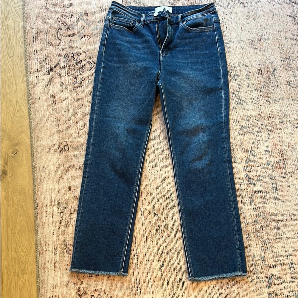 Blue Straight Leg Jeans with Classic Indigo Finish